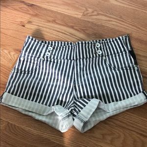 Free People high waist stripe shorts